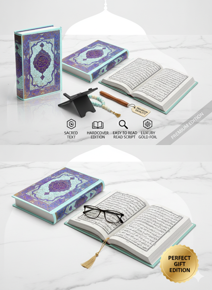 Premium 123 Number Holy Quran (Arabic Text) - Beautiful Designer Hardcover Edition
